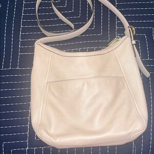 Chic Cream Leather Crossbody Bag